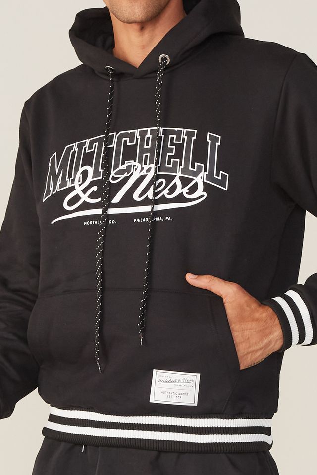 Moletom-Mitchell---Ness-Fechado-Com-Capuz-Branded-Preto