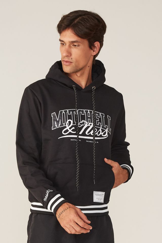 Moletom-Mitchell---Ness-Fechado-Com-Capuz-Branded-Preto