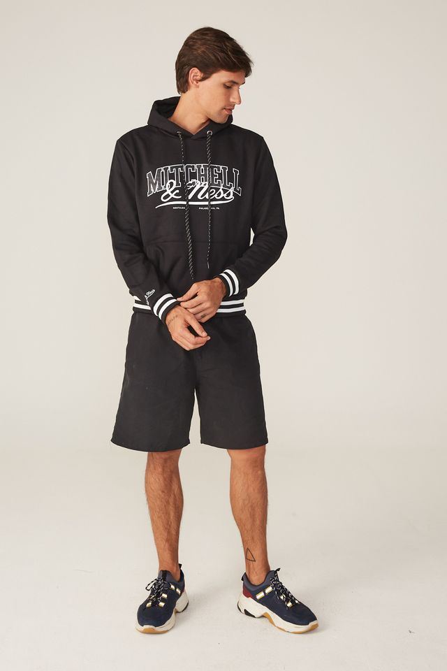 Moletom-Mitchell---Ness-Fechado-Com-Capuz-Branded-Preto