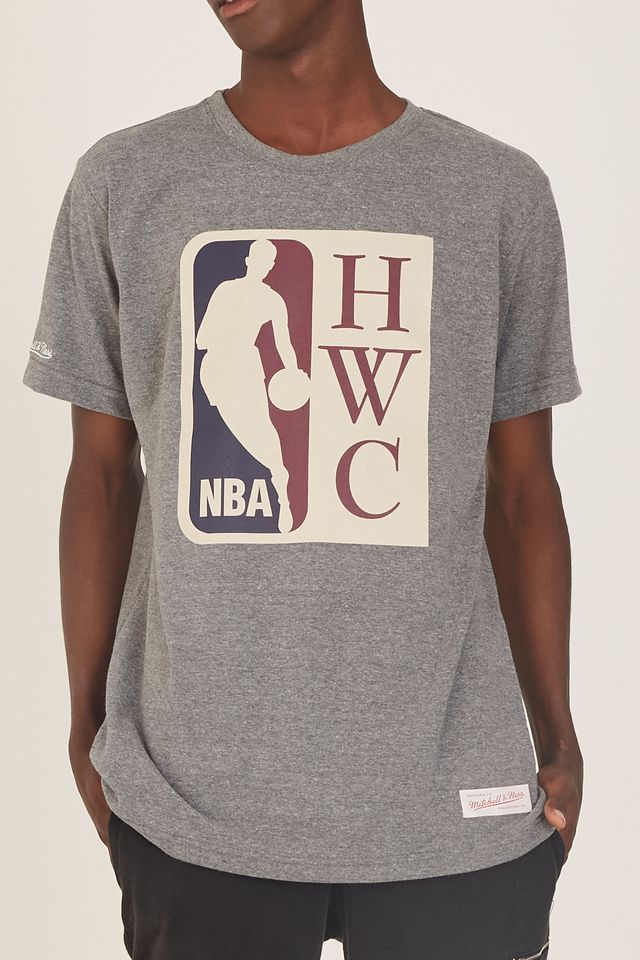 Camiseta-Mitchell---Ness-Estampada-Logman-Cinza-Mescla