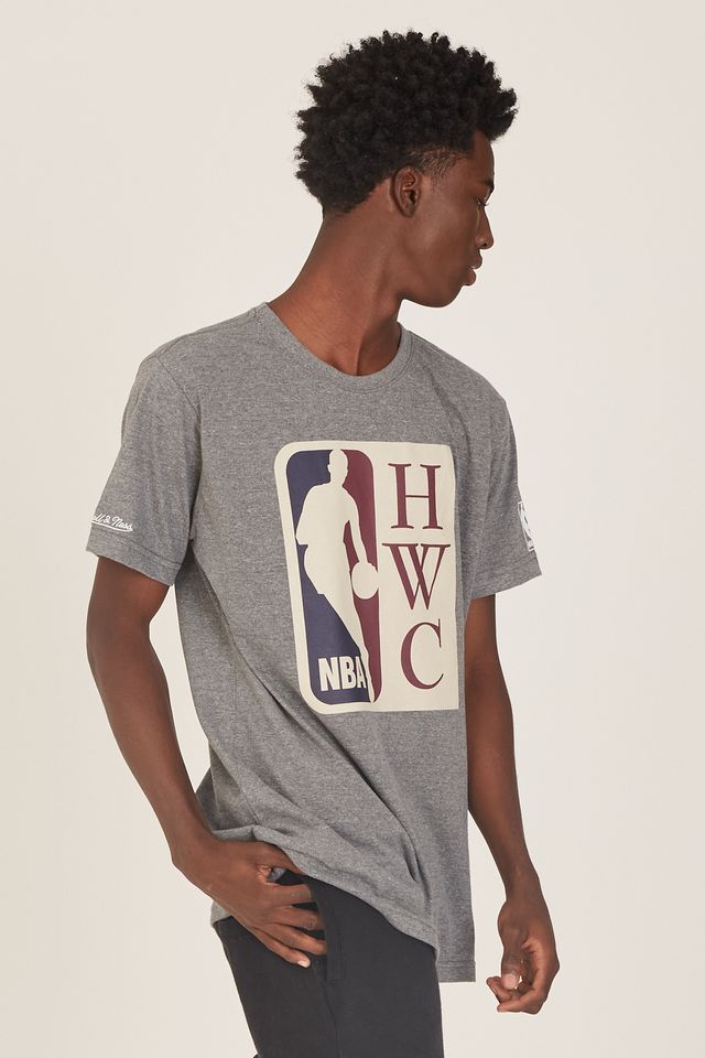 Camiseta-Mitchell---Ness-Estampada-Logman-Cinza-Mescla