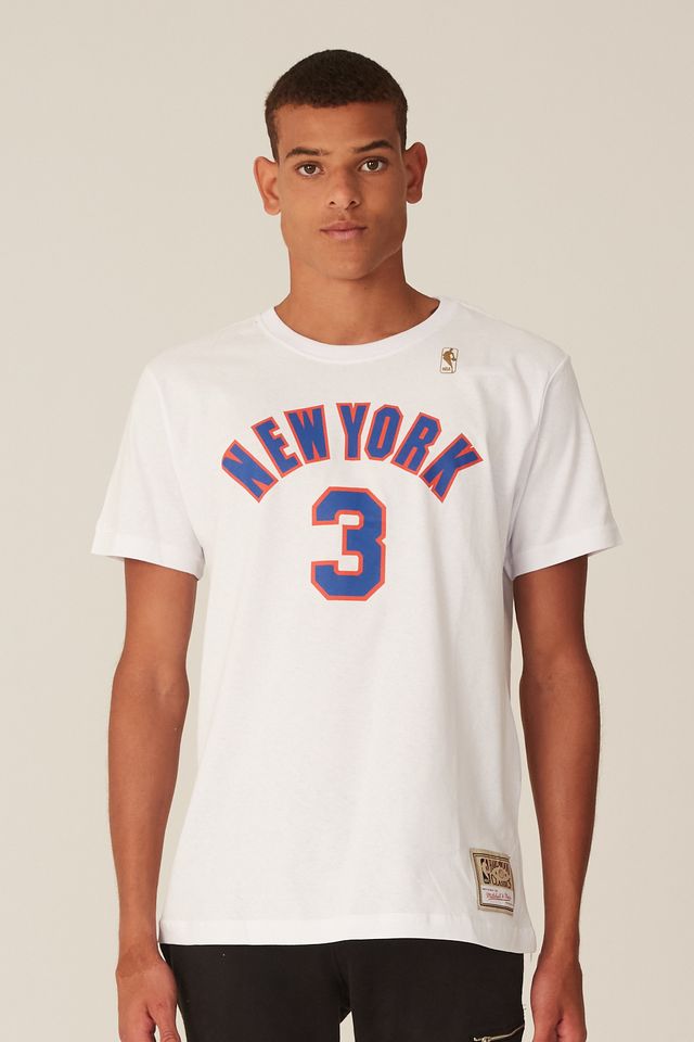 Camiseta-Mitchell---Ness-Estampada-New-York-Knicks-John-Starks-Branca