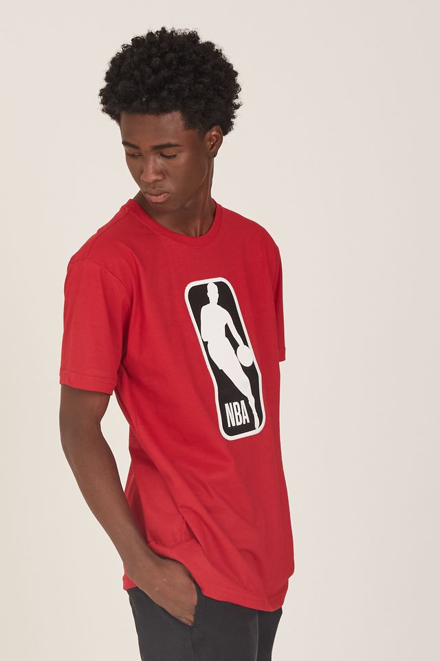 Camiseta-NBA-Estampada-Logoman-Casual-Vermelha