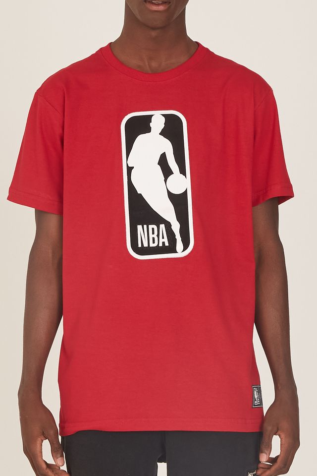 Camiseta-NBA-Estampada-Logoman-Casual-Vermelha