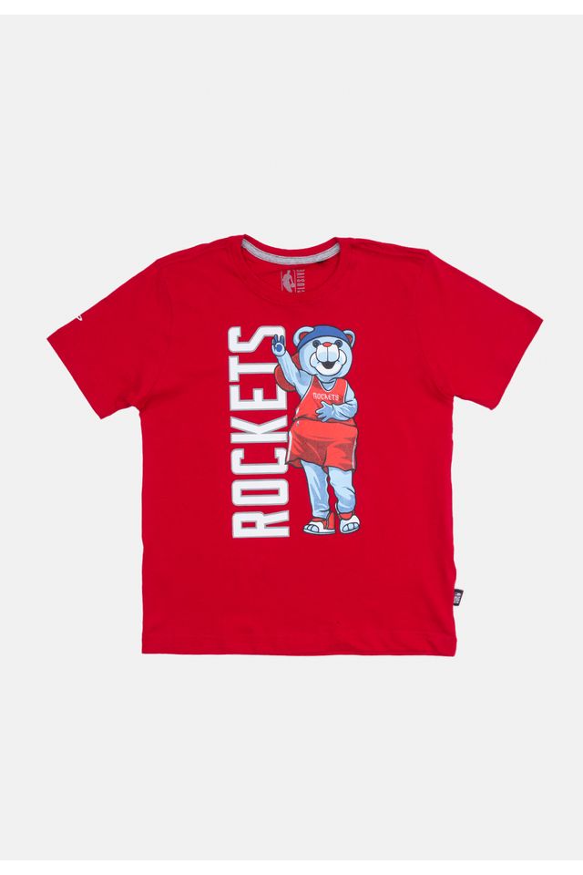 Camiseta-NBA-Juvenil-Estampada-Houston-Rockets-Casual-Vermelha
