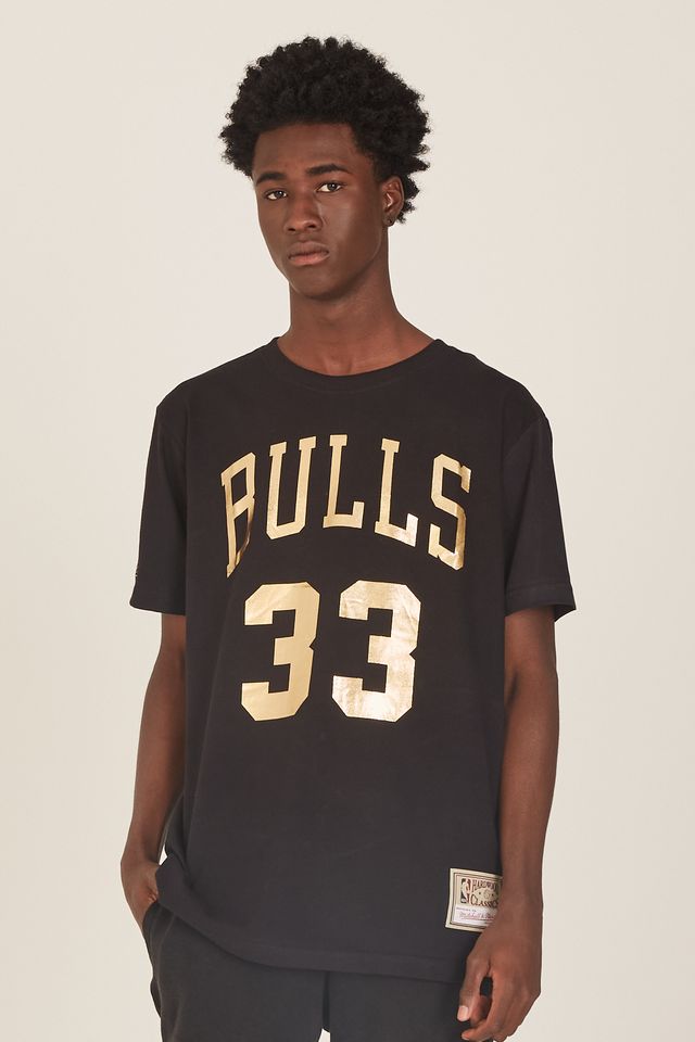 Camiseta-Mitchell---Ness-Estampada-Chicago-Bulls-Scottie-Pippen-Preta