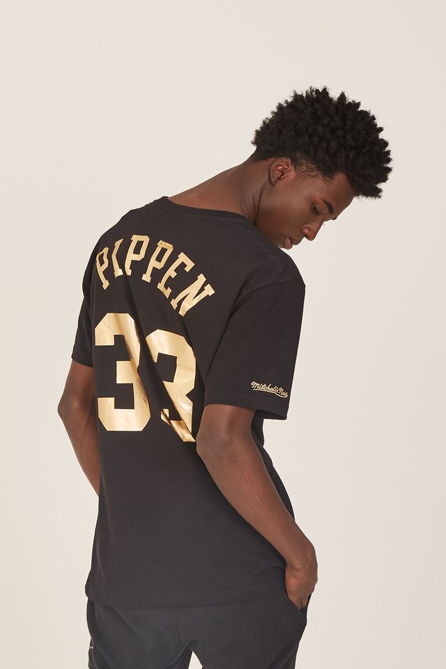 Camiseta-Mitchell---Ness-Estampada-Chicago-Bulls-Scottie-Pippen-Preta