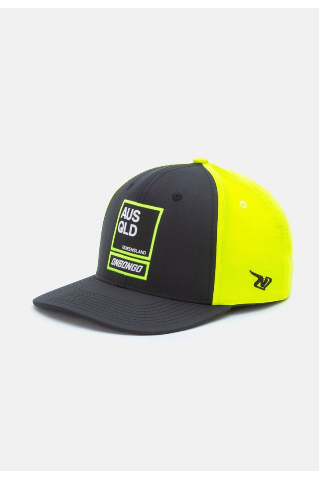 Bone-Onbongo-Aba-Curva-Snapback-Preto-com-Amarelo