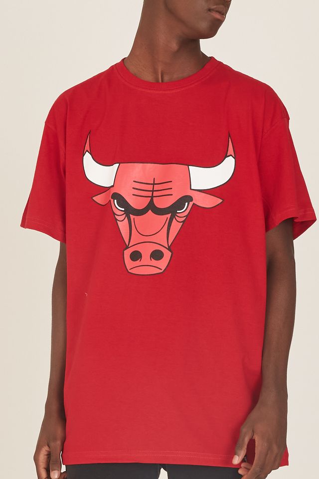 Camiseta-NBA-Plus-Size-Estampada-Chicago-Bulls-Casual-Vermelha