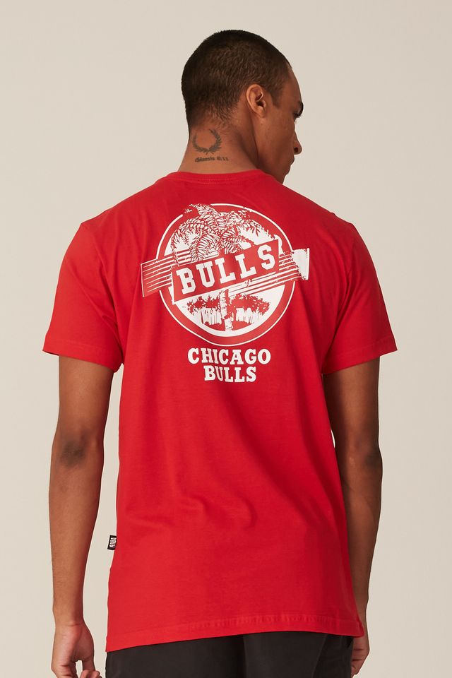 Camiseta-NBA-Estampada-Chicago-Bulls-Casual-Vermelha