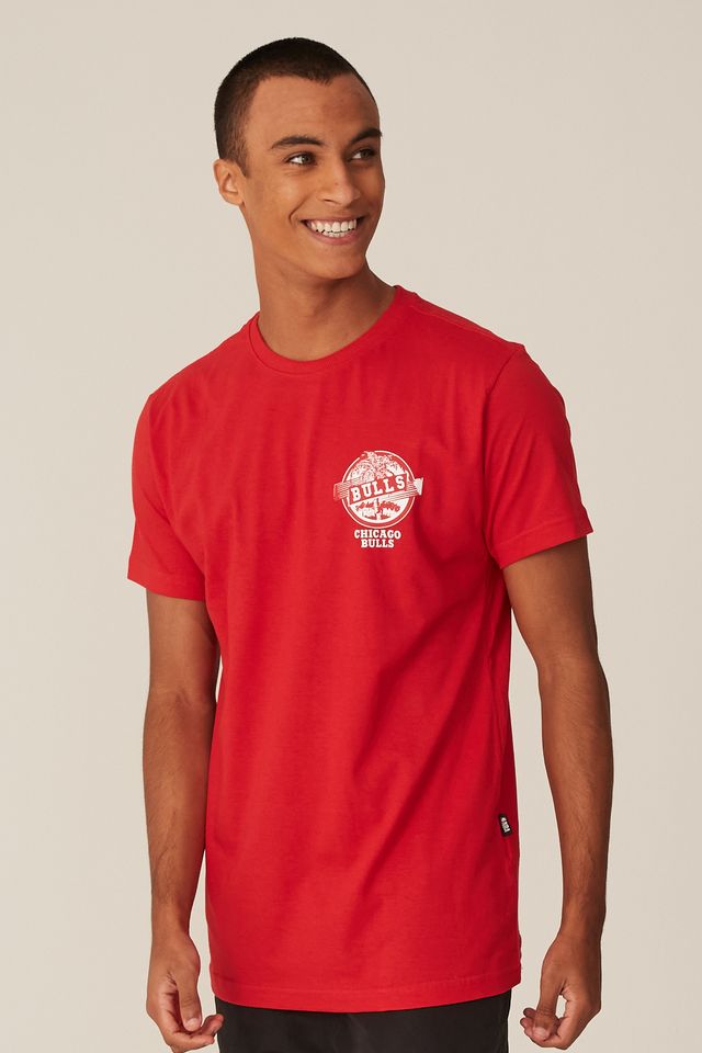 Camiseta-NBA-Estampada-Chicago-Bulls-Casual-Vermelha