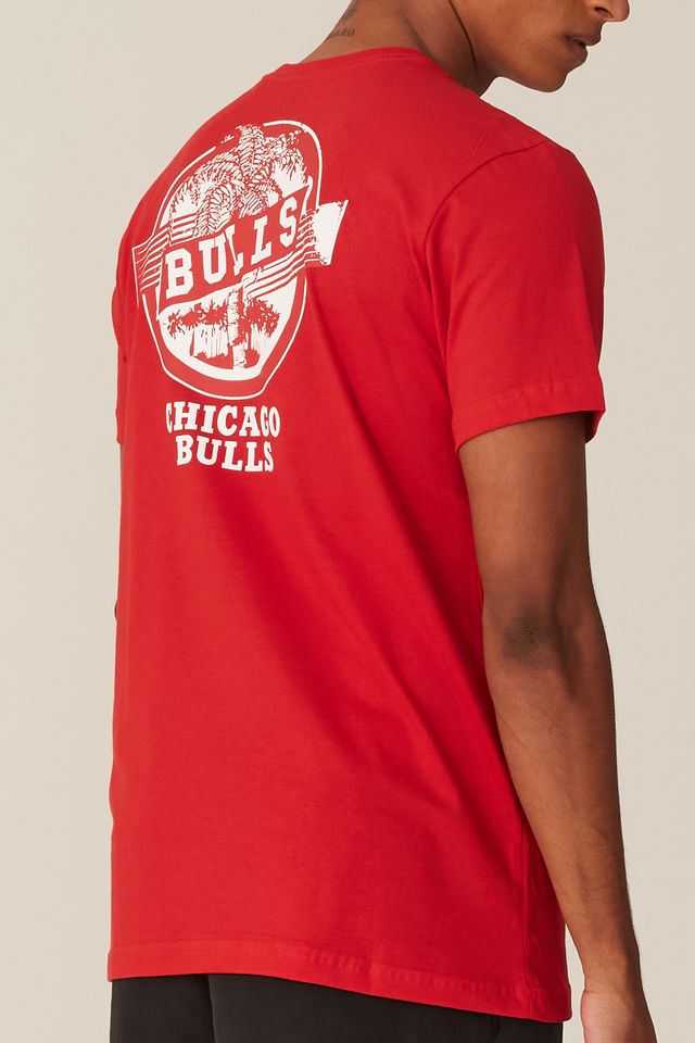 Camiseta-NBA-Estampada-Chicago-Bulls-Casual-Vermelha
