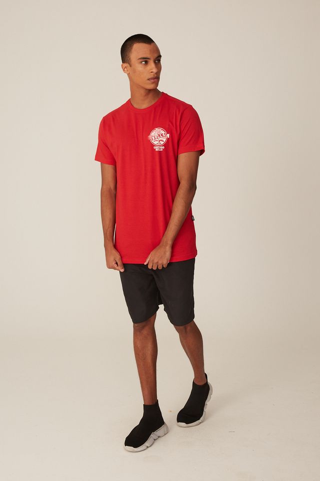 Camiseta-NBA-Estampada-Chicago-Bulls-Casual-Vermelha