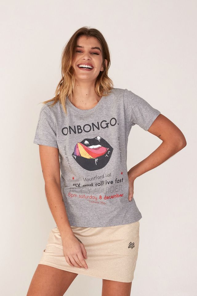 Camiseta-Onbongo-Feminina-Estampada-Cinza-Mescla Camiseta-Onbongo-Feminina-Estampada-Cinza-Mescla