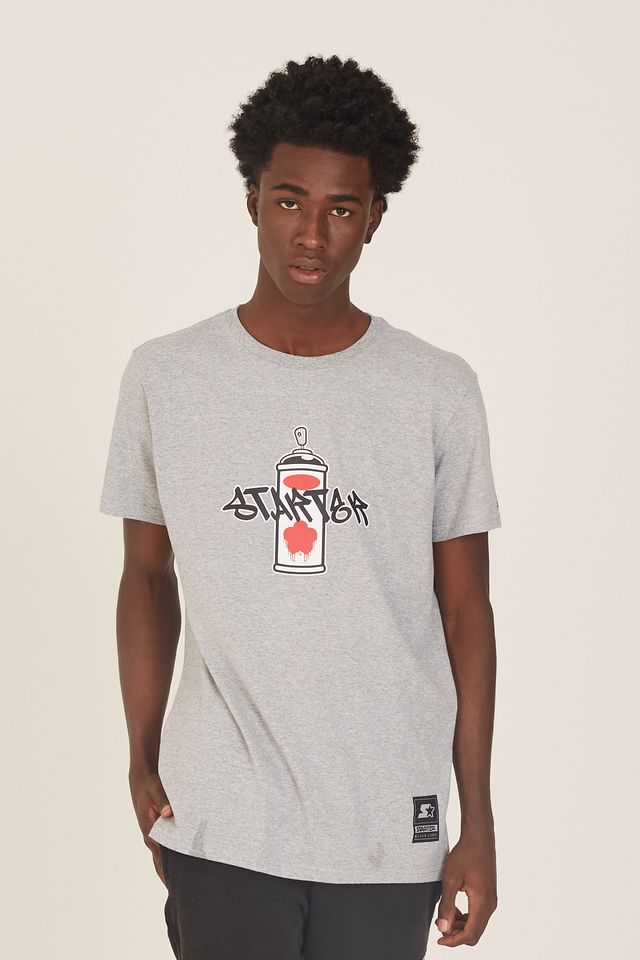 Camiseta-Starter-Estampada-Cinza-Mescla