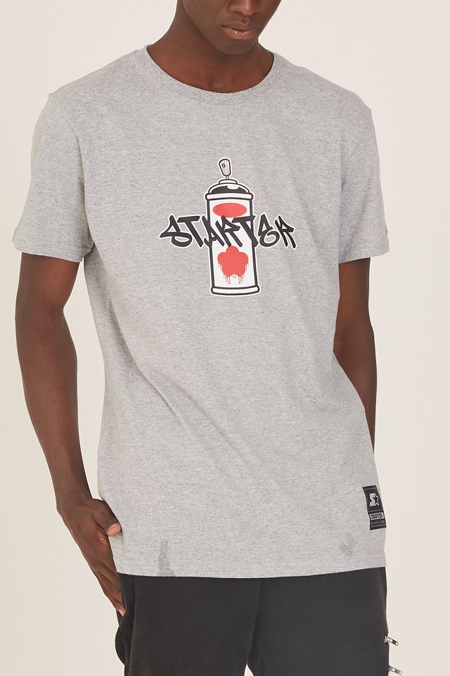 Camiseta-Starter-Estampada-Cinza-Mescla