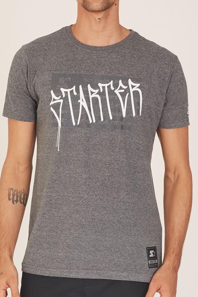 Camiseta-Starter-Estampada-Cinza-Mescla-Escuro