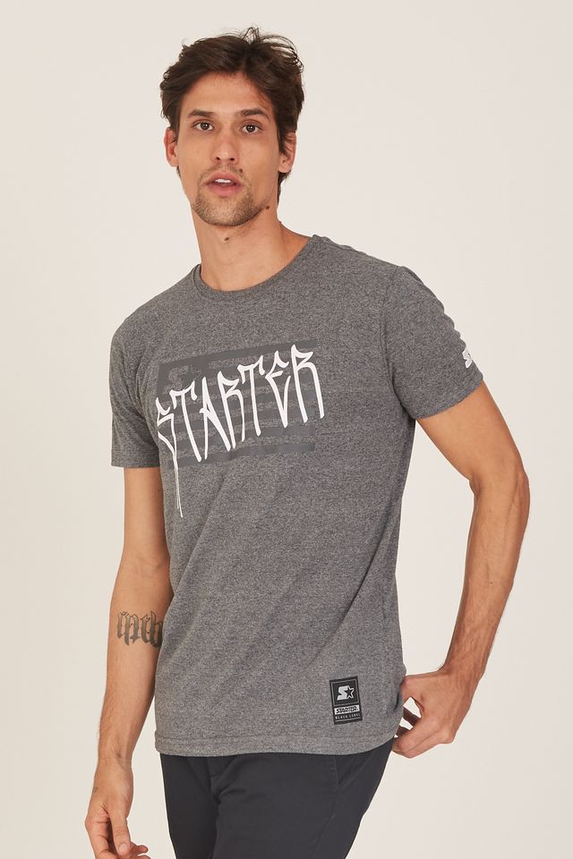 Camiseta-Starter-Estampada-Cinza-Mescla-Escuro