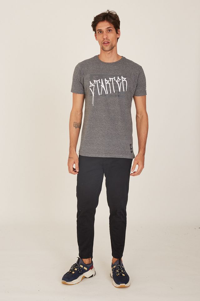 Camiseta-Starter-Estampada-Cinza-Mescla-Escuro