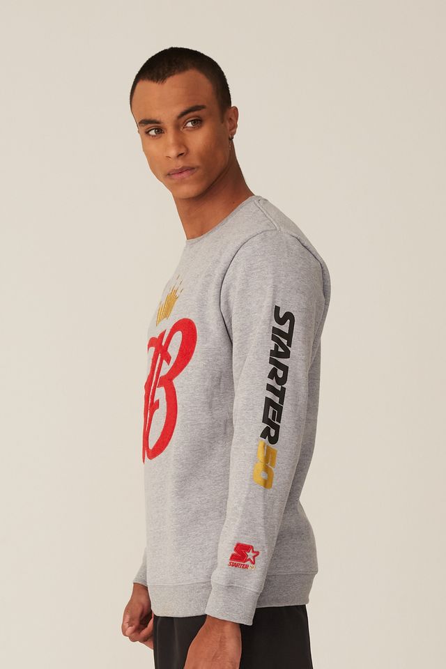 Moletom-Starter-Collab-Budweiser-Gray