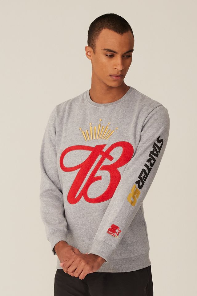 Moletom-Starter-Collab-Budweiser-Gray