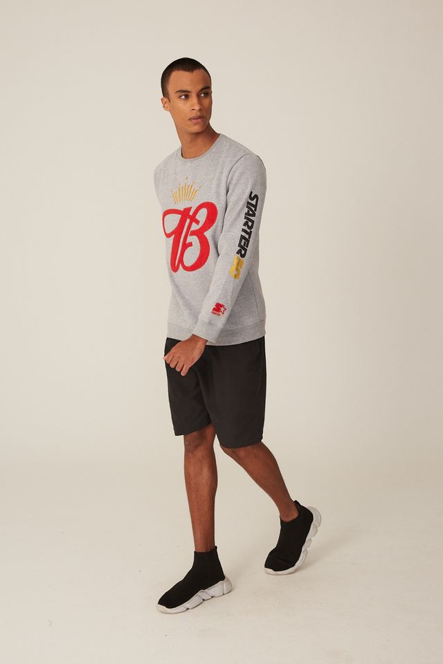 Moletom-Starter-Collab-Budweiser-Gray