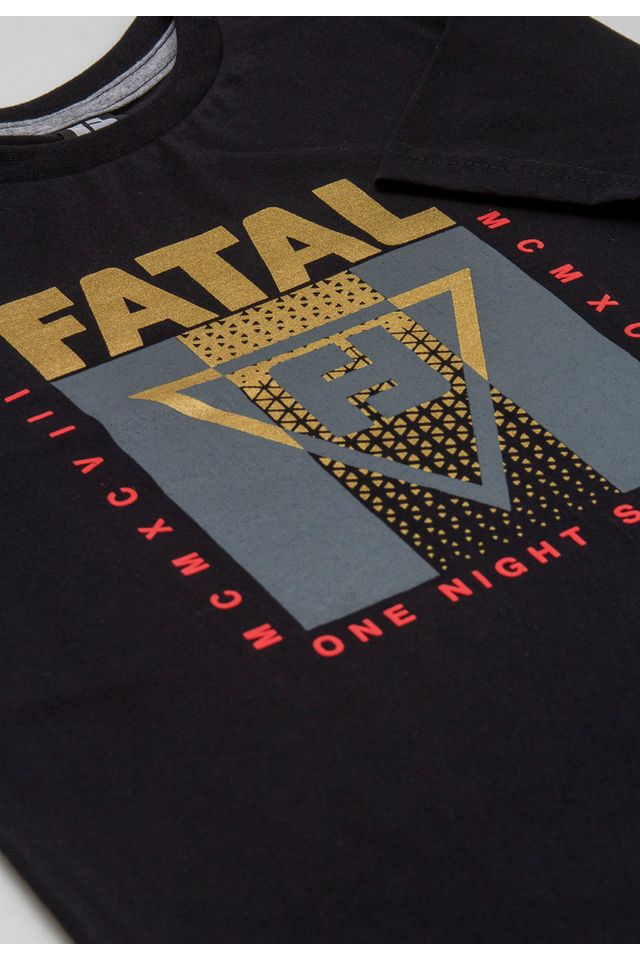 Camiseta-Fatal-Juvenil-Estampada-Preta