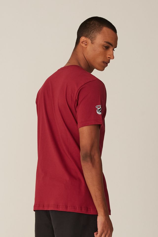 Camiseta-NBA-Estampada-Miami-Heat-Casual-Vinho