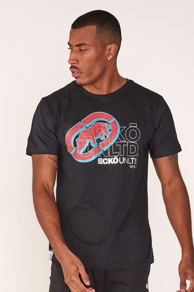 Camiseta-Ecko-Estampada-Preta