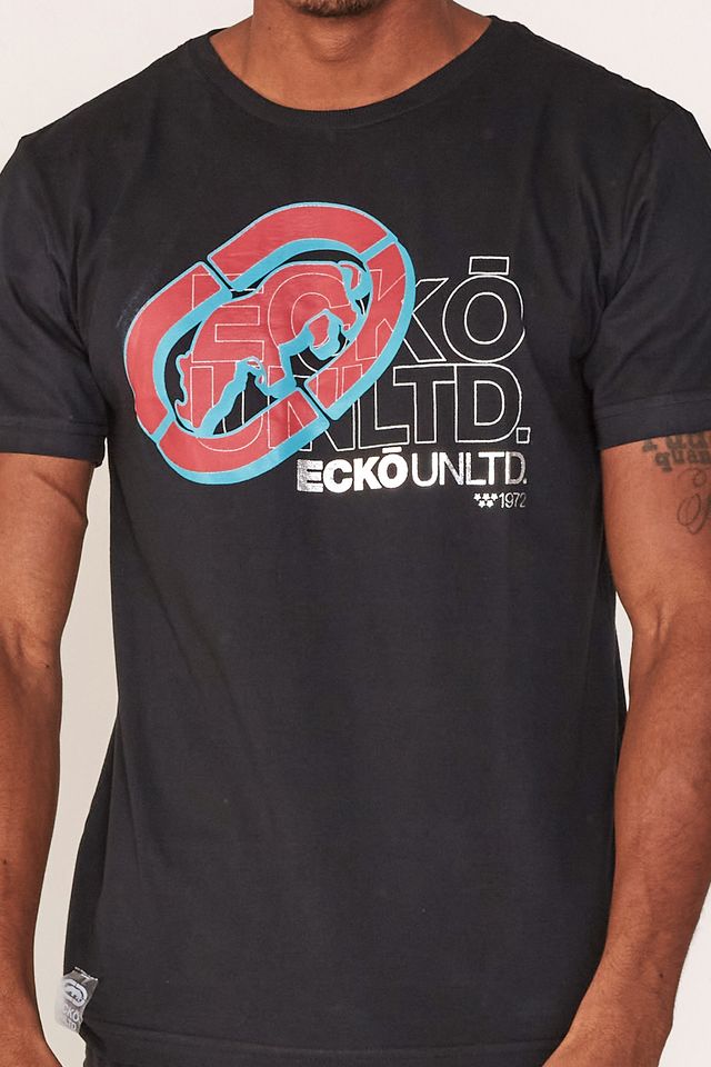 Camiseta-Ecko-Estampada-Preta