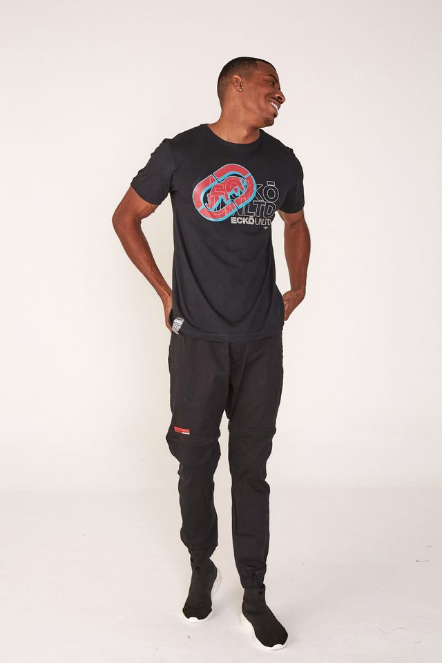 Camiseta-Ecko-Estampada-Preta