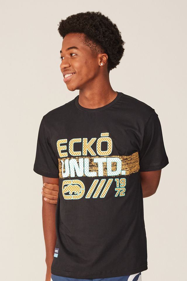 Camiseta-Ecko-Estampada-Preta