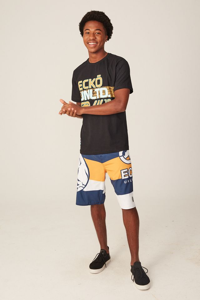 Camiseta-Ecko-Estampada-Preta
