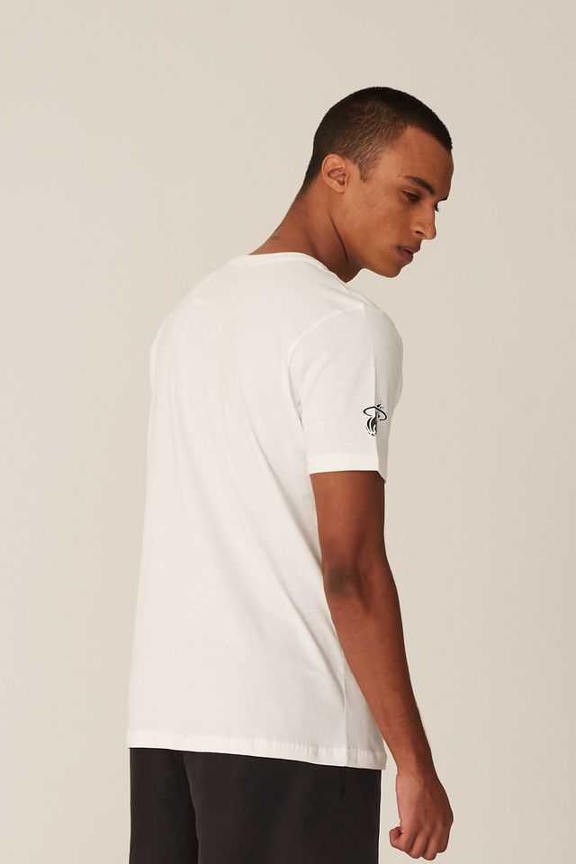 Camiseta-NBA-Estampada-Miami-Heat-Casual-Off-White