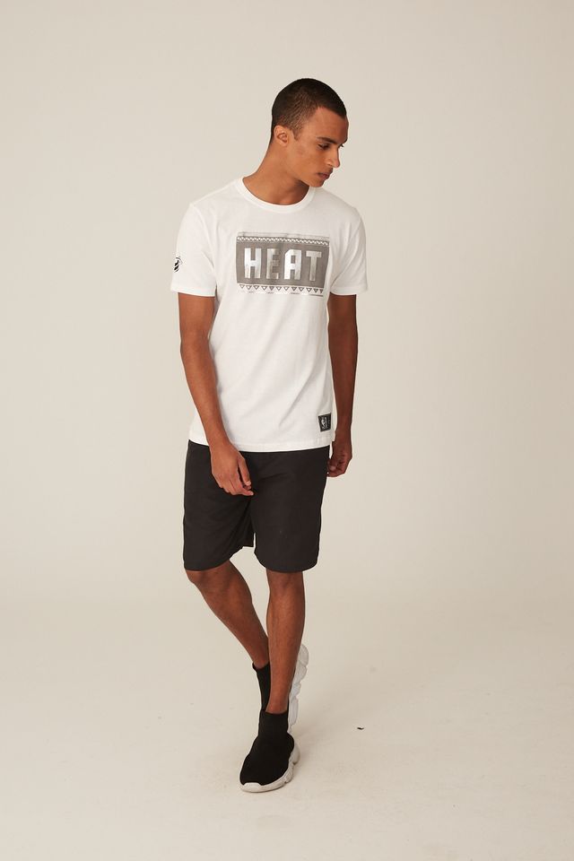 Camiseta-NBA-Estampada-Miami-Heat-Casual-Off-White