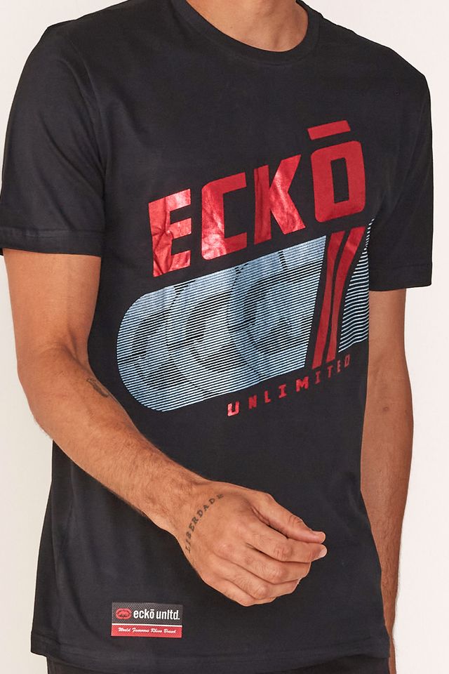 Camiseta-Ecko-Estampada-Preta