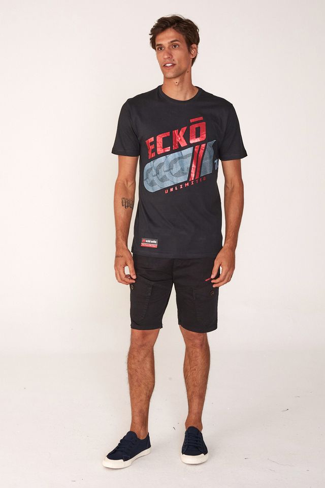 Camiseta-Ecko-Estampada-Preta
