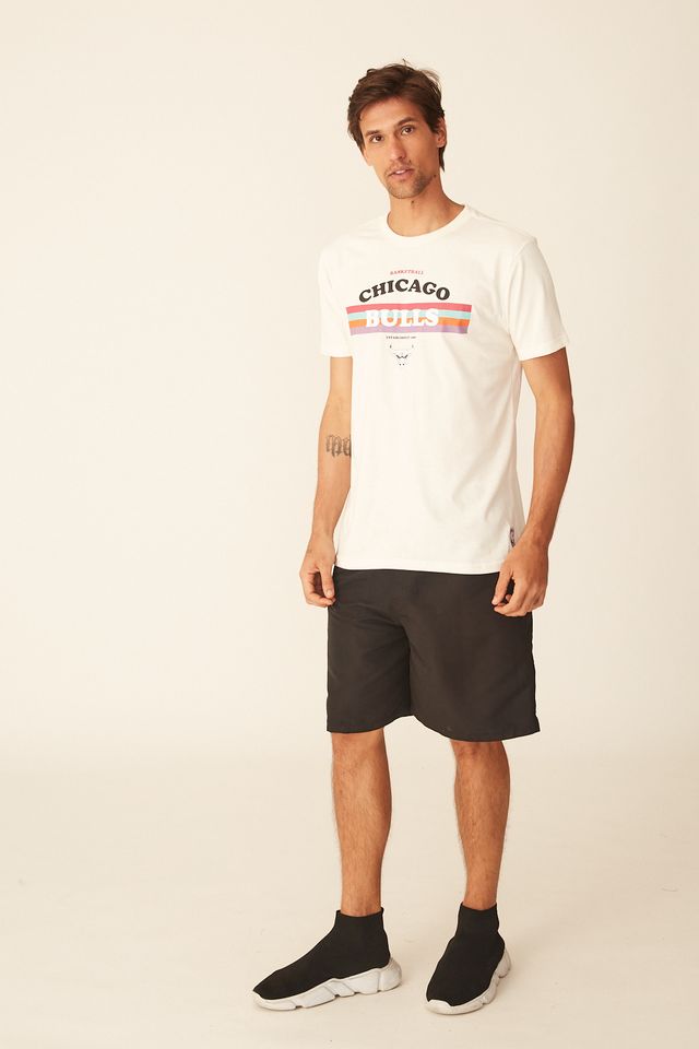 Camiseta-NBA-Estampada-Chicago-Bulls-Casual-Off-White