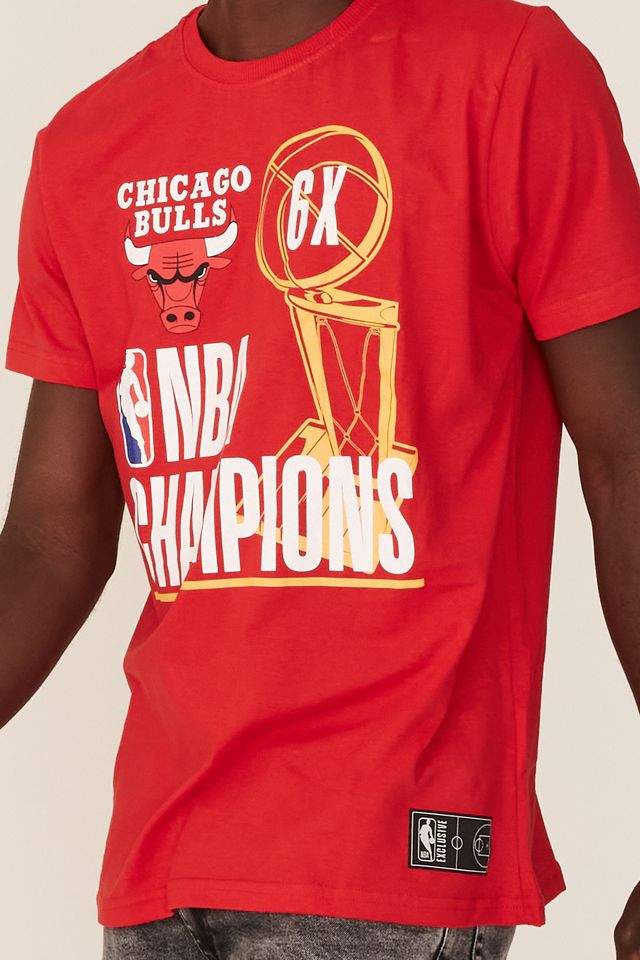 Camiseta-NBA-Estampada-Chicago-Bulls-Casual-Vermellha