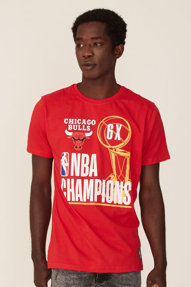 Camiseta-NBA-Estampada-Chicago-Bulls-Casual-Vermellha