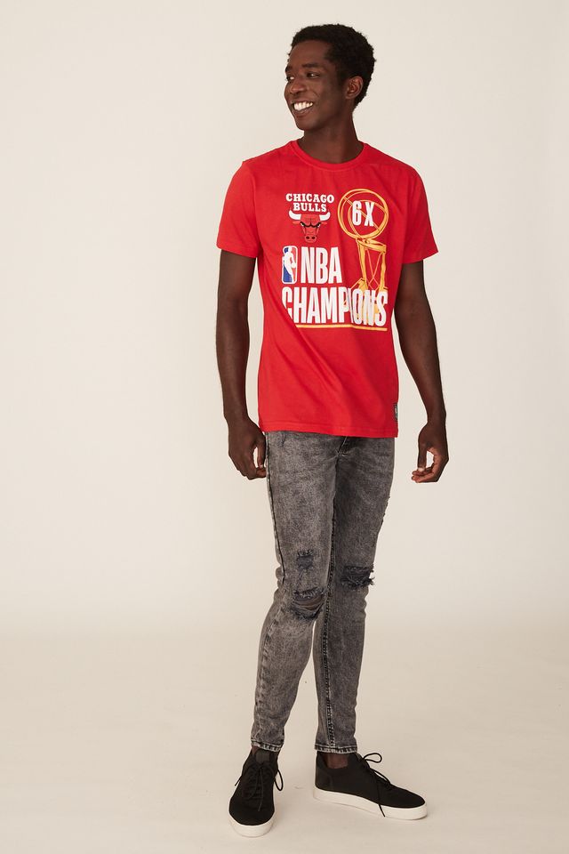Camiseta-NBA-Estampada-Chicago-Bulls-Casual-Vermellha