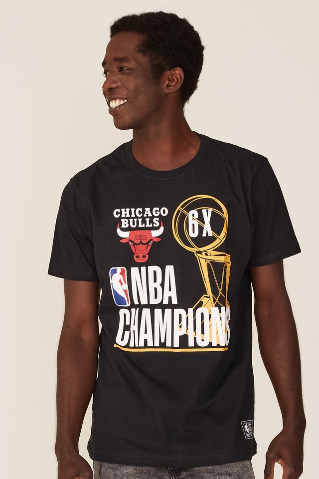 Camiseta-NBA-Estampada-Chicago-Bulls-Casual-Preta
