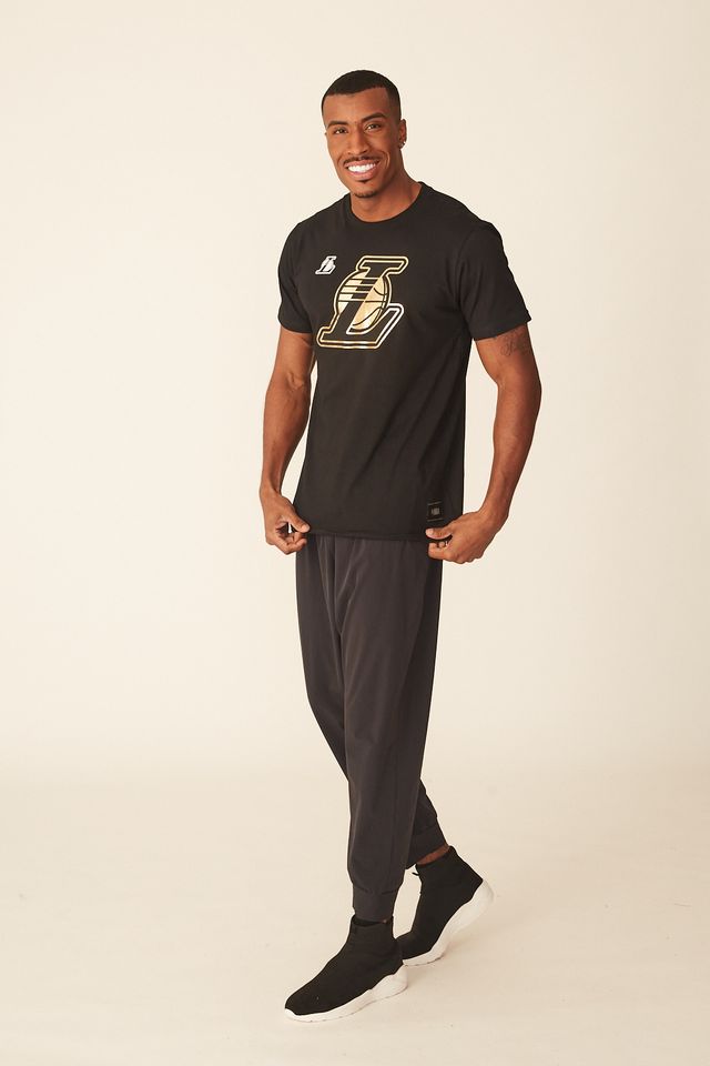 Camiseta-NBA-Especial-Los-Angeles-Lakers-Casual-Preta