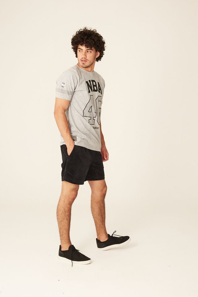 Camiseta-NBA-Estampada-Casual-Cinza-Mescla