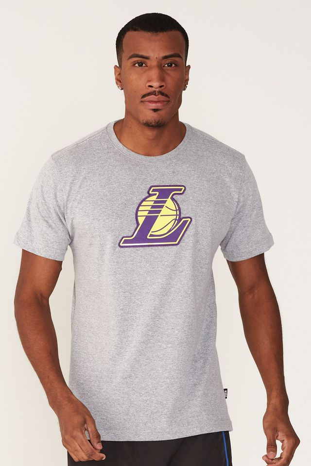 Camiseta-NBA-Especial-Los-Angeles-Lakers-Casual-Cinza