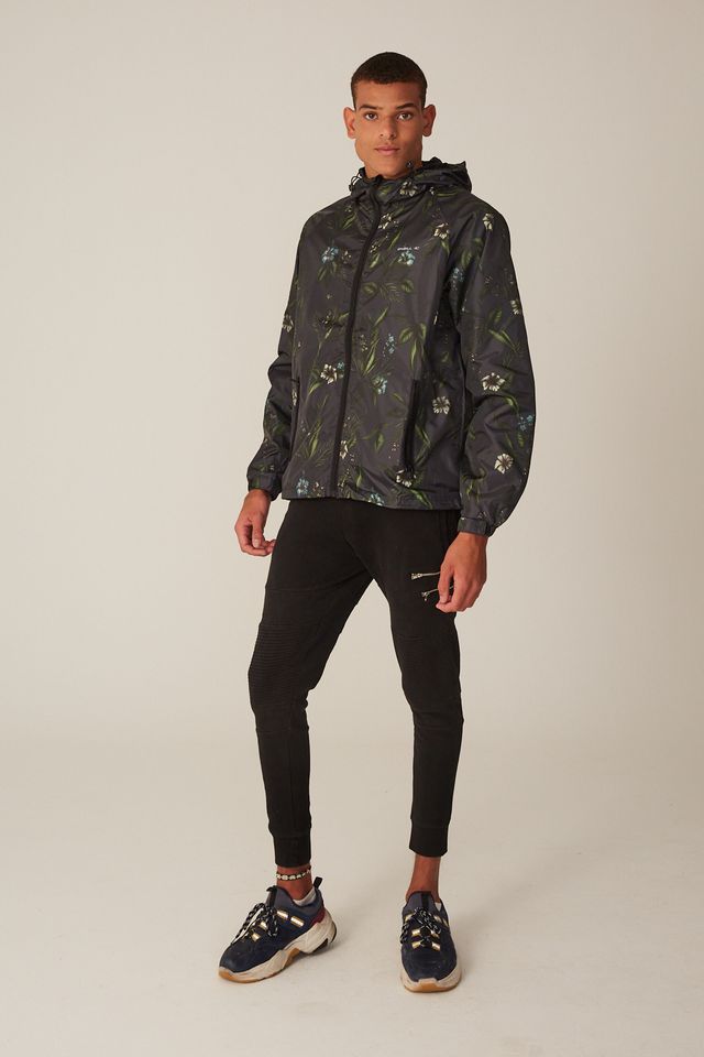 Jaqueta-Oneill-Corta-Vento-Aberta-Com-Capuz-Floral-Preta