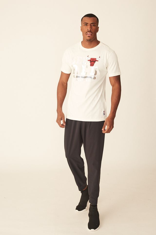 Camiseta-NBA-Estampada-Chicago-Bulls-Casual-Off-White
