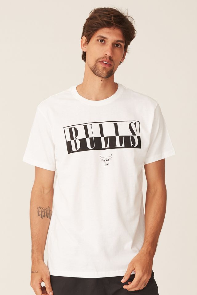 Camiseta-NBA-Estampada-Chicago-Bulls-Casual-Off-White