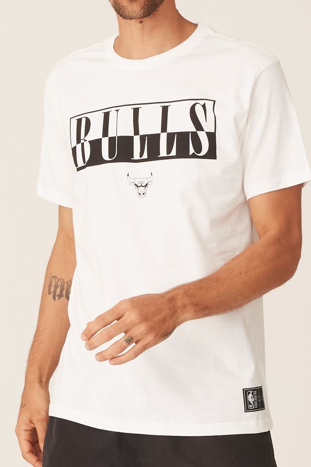 Camiseta-NBA-Estampada-Chicago-Bulls-Casual-Off-White