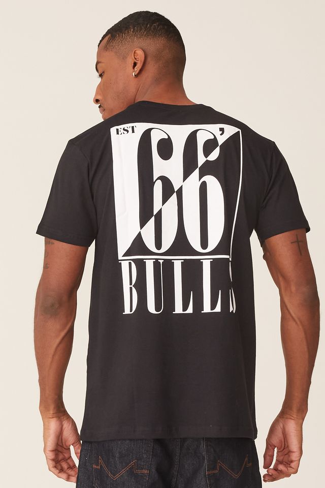 Camiseta-NBA-Estampada-Chicago-Bulls-Casual-Preta